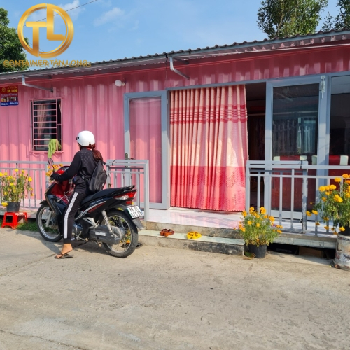 Container Nhà ở 40 feet Màu Hồng