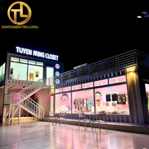 ontainer  Thiết Kế Kinh Doanh Quần Áo + Caffee Tại Long An
