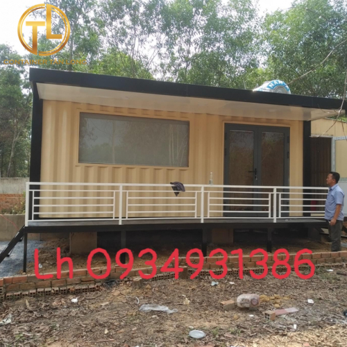 CONTAINER VĂN PHÒNG 20 FEET ốp gỗ thông tại trảng dài
