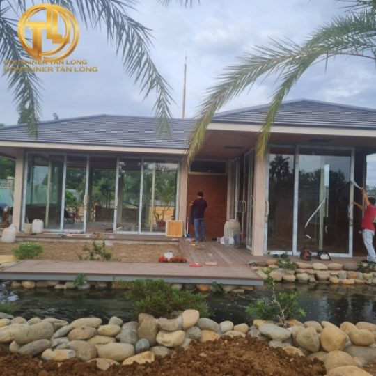 Nhà container mái ngói siêu đẹp