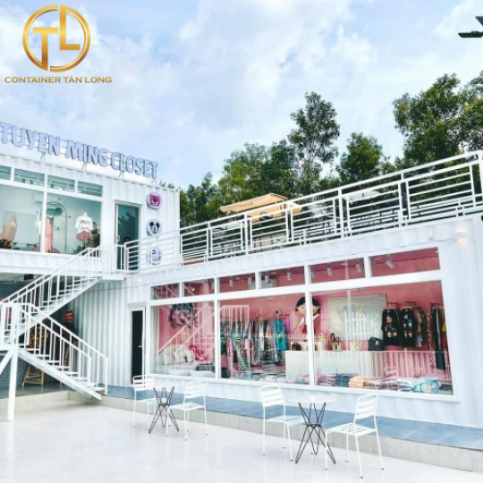 ontainer  Thiết Kế Kinh Doanh Quần Áo + Caffee Tại Long An